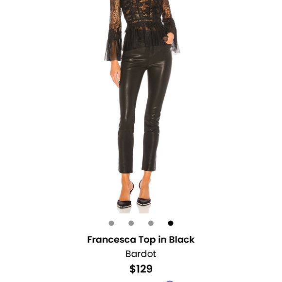 Bardot Francesca Top Black Lace Bell Sleeve Top Size 4 - Picture 4 of 4